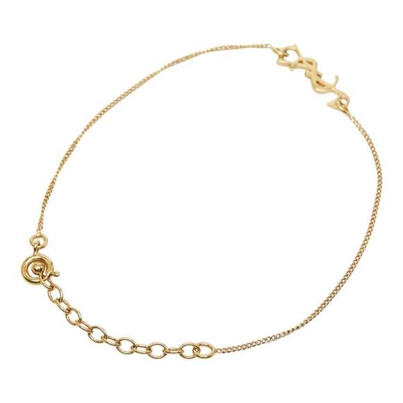 Saint Laurent YSL logo bracelet, gold plated, women's, SAINT LAURENT - Picture 2 of 6